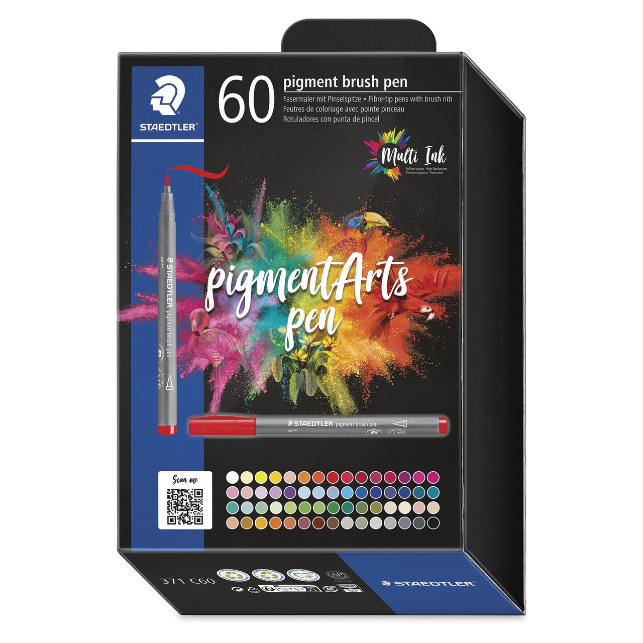Staedtler Pigment Arts Brush Pens - Assorted Colors, Set of 60